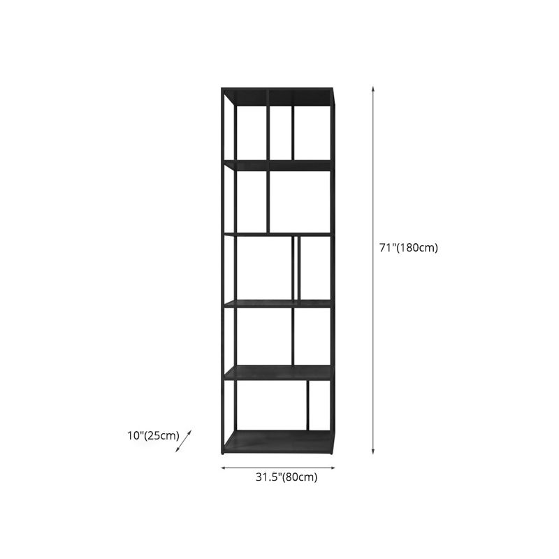 Industrial Style Metal Etagere Bookcase with Rectangular Shelves Bookcase Clearhalo 'Bookcases' 'furn' 'furn_bookcases' 'Furniture' 'furniture_bookcases' 'kitchen' 'kitchen_bookcases' 'Living Room Furniture' 'Office Furniture' 1200x1200_c1ccfa30-845d-4c8d-95bb-2af2dbe078ef