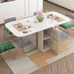 Modernes Esszimmer-Set, 1/3/5-teiliger Klapptisch mit gepolsterten Esszimmerstühlen