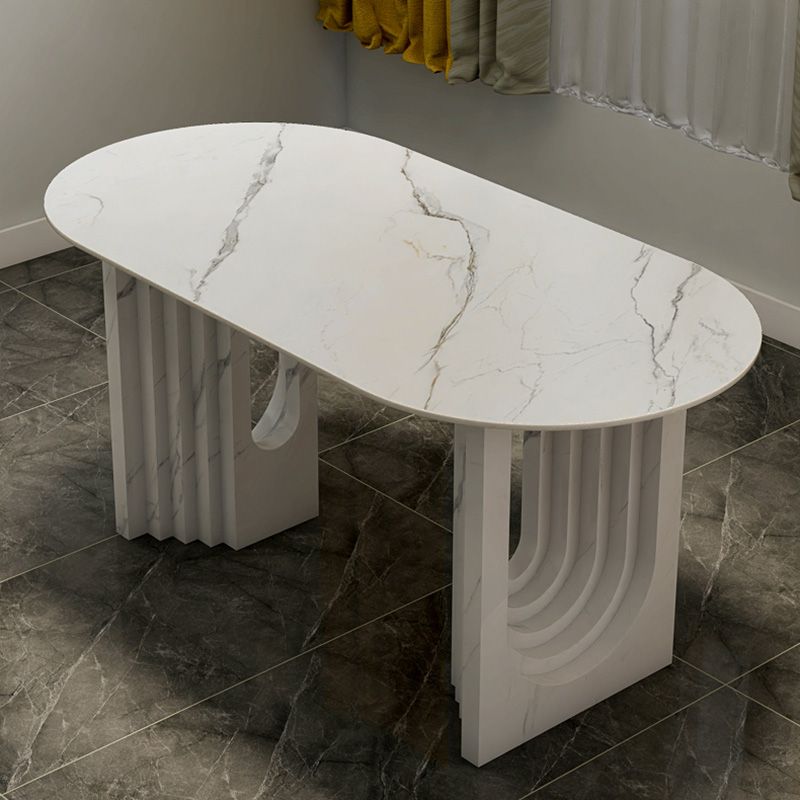 47.24''L Contemporary Sintered Stone Table White Dining Table with Double Pedestal Bases Clearhalo ' dining_table' 'Dining Tables & Seating' 'Dining Tables' 'furn' 'furn_dining_table' 'Furniture' 'furniture_dining_table' 'Kitchen & Dining Furniture' 'kitchen&dining_furn' 'kitchen' 'kitchen_dining_table' 1200x1200_c1ce3dd9-adee-4382-b103-f4de308e5a28