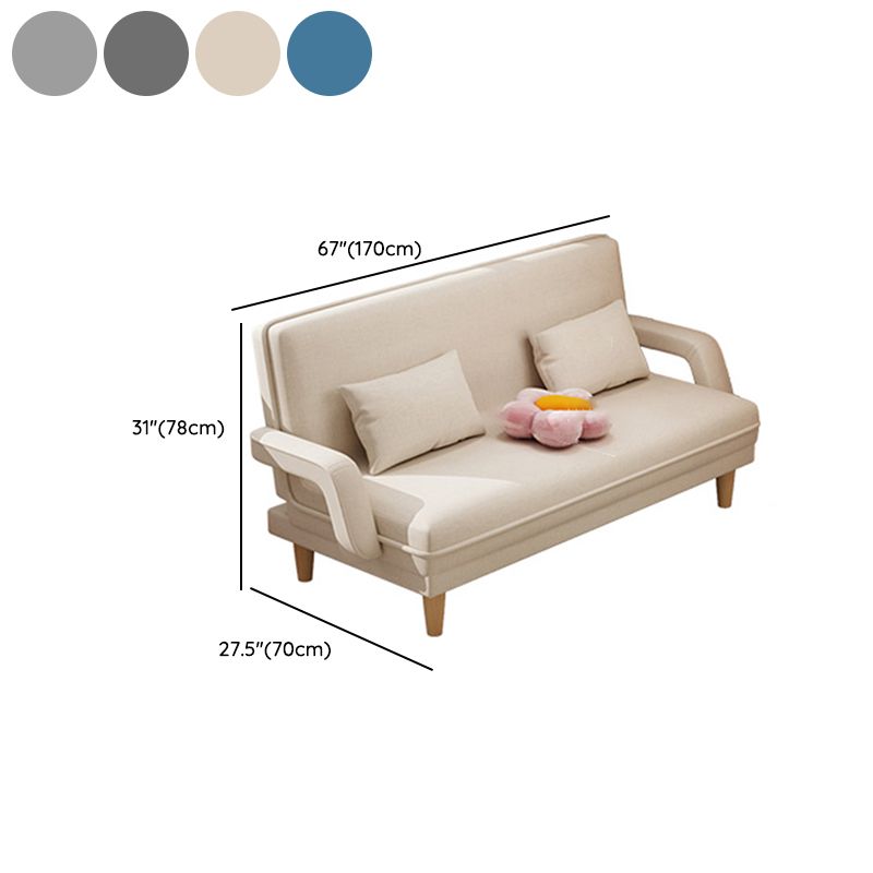 Scandinavian Removable Cushions Fabric Square Arms Futon Sleeper Sofa Bed Clearhalo 'furn' 'furn_futons' 'Furniture' 'Futons & Daybeds' 'Futons' 'Living Room Furniture' 1200x1200_c1ce8465-438e-4465-bbf6-6c0582f7267d