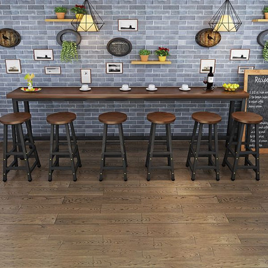 Modern Solid Wood Bar Dining Table Rectangle Bar Table in Brown Clearhalo 'Bar Furniture' 'Bar Tables' 'bar_tables' 'furn' 'furn_bar_tables' 'Furniture' 'Kitchen & Dining Furniture' 1200x1200_c1ce8621-85db-49b4-827f-1c3fc769f8af