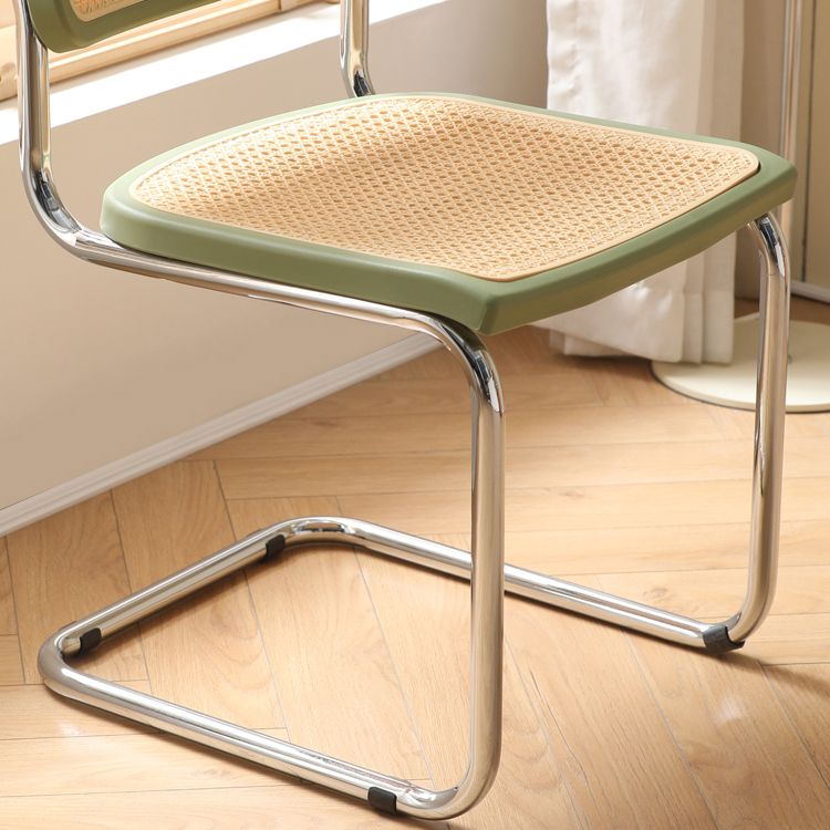 Contemporary Style Open Back Plastic Metal Base Dining Side Chair for Home Clearhalo 'Dining Chairs' 'Dining Tables & Seating' 'dining_chair' 'furn' 'furn_dining_chair' 'Furniture' 'Kitchen & Dining Furniture' 1200x1200_c1d0cce4-6816-4b95-970b-05cc3d250f67