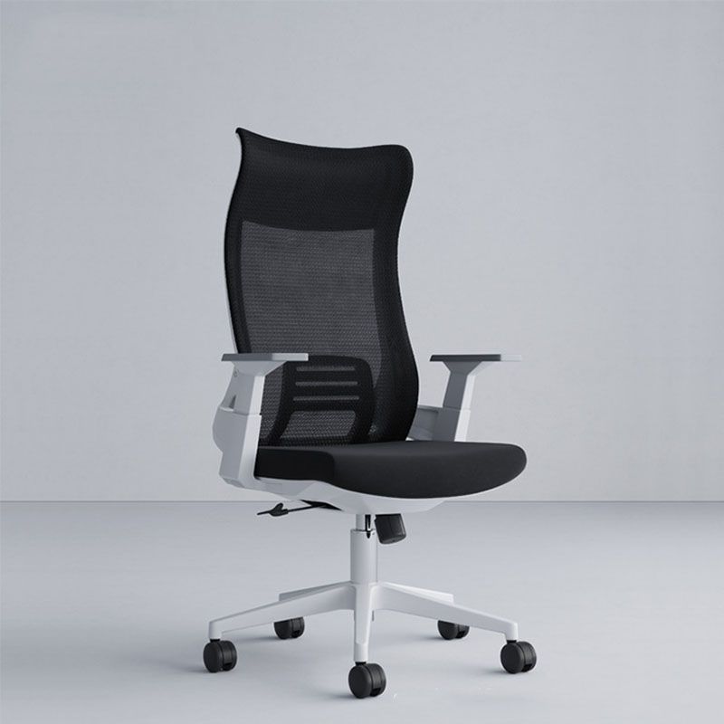 Black High Back Task Chair Nylon Frame Rotatable Mesh Office Chair Clearhalo 'furn' 'furn_office_chair' 'Furniture' 'Office Chairs' 'Office Furniture' 'office_chair' 1200x1200_c1d13c48-9a40-4ced-8b30-86a8b65e61a3
