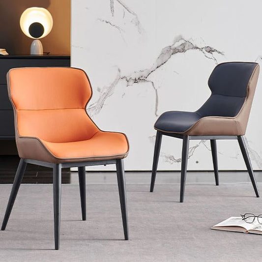 Modern Dining Room Side Chairs Faux Leather Armless Chairs for Home