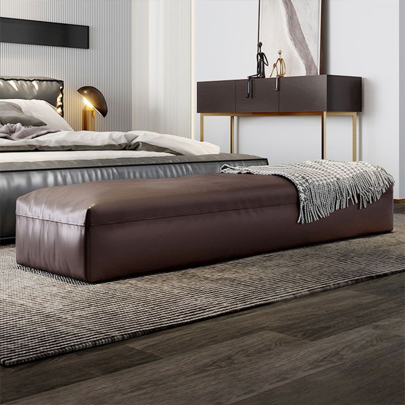 Modern Cushioned Seating Bench Solid Color Rectangle Bedroom Bench Clearhalo 'Benches' 'Chairs & Seating' 'furn' 'furn_benches' 'Furniture' 'Living Room Furniture' 1200x1200_c1d2b9f5-fb0e-4112-a11e-591f3e889518