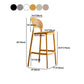 Modern Plastic Barstool Low Back Counter Stool in Matte Finish