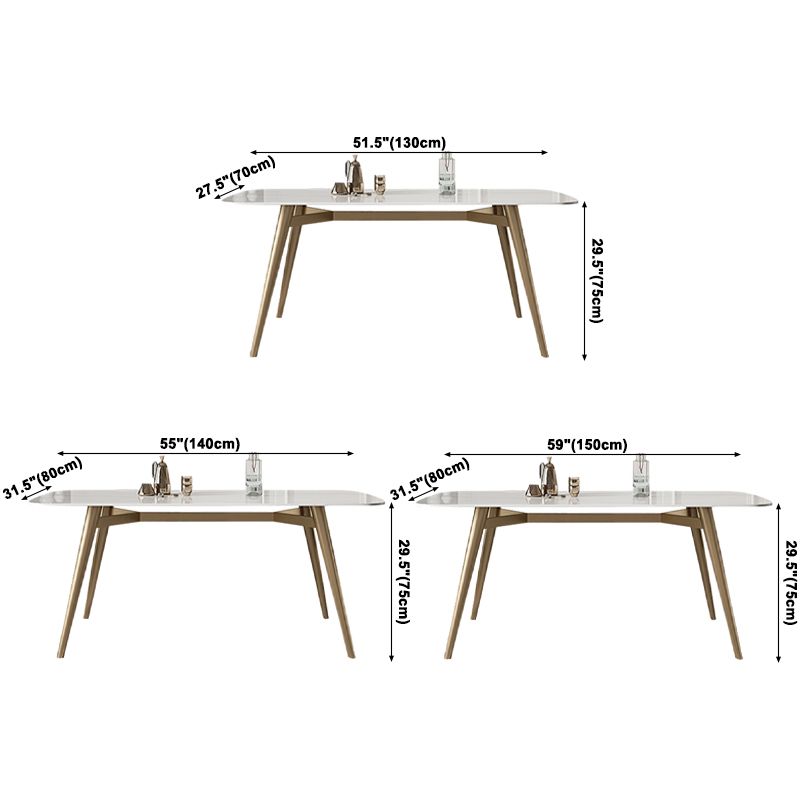 Contemporary Dining Table Sintered Stone Dining Table with 4 Gold Legs Clearhalo ' dining_table' 'Dining Tables & Seating' 'Dining Tables' 'furn' 'furn_dining_table' 'Furniture' 'furniture_dining_table' 'Kitchen & Dining Furniture' 'kitchen&dining_furn' 'kitchen' 'kitchen_dining_table' 1200x1200_c1d594ba-c6a7-4145-9a21-8beeeaa8ac2d