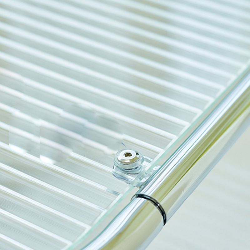 Mesa de vidrio de vidrio Top de la mesa de base abstracta de metal con soporte de revista