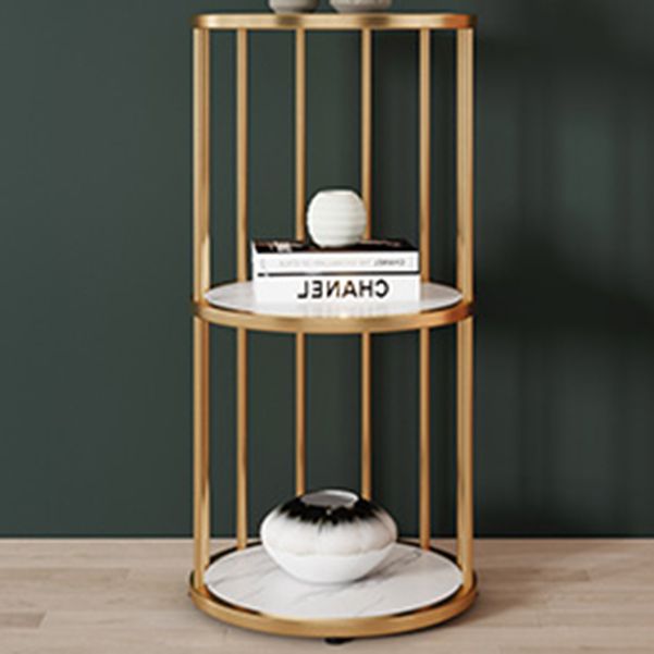 Urban Vertical Corner Bookshelf Iron Frame White Manufactured Wood Shelf Bookcase Clearhalo 'Bookcases' 'furn' 'furn_bookcases' 'Furniture' 'furniture_bookcases' 'Office Furniture' 1200x1200_c1d7688a-780c-4159-8761-d7370df733f5