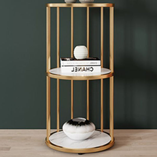 Urban Vertical Corner Bookshelf Iron Frame White Manufactured Wood Shelf Bookcase Clearhalo 'Bookcases' 'furn' 'furn_bookcases' 'Furniture' 'furniture_bookcases' 'Office Furniture' 1200x1200_c1d7688a-780c-4159-8761-d7370df733f5