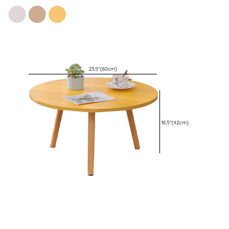 Mesa moderna de 3 piernas Mesa de madera maciza redonda de madera maciza para sala de estar