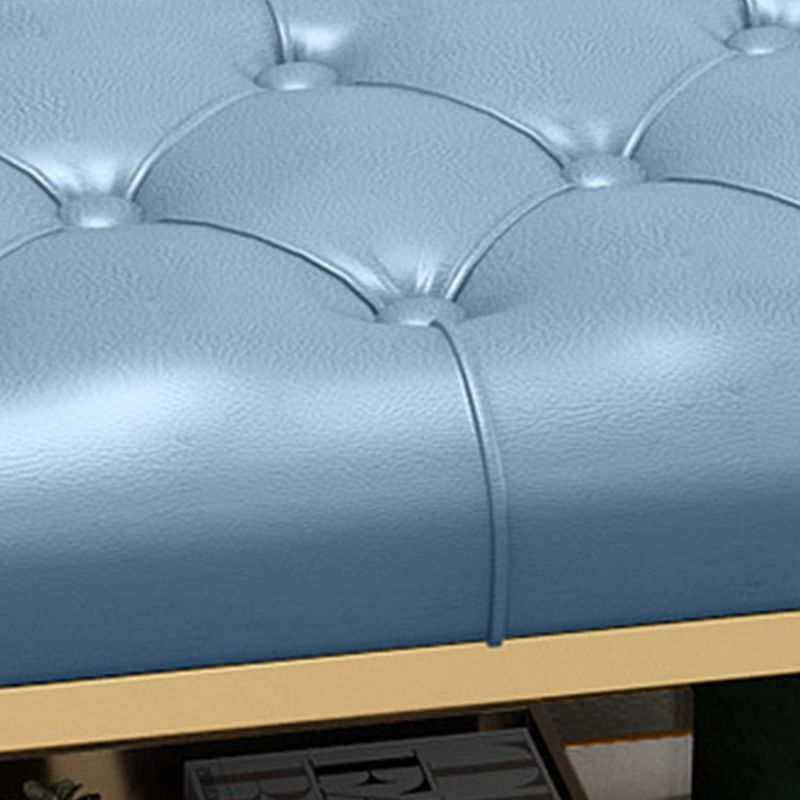 17.7 Inch High Glam Metal Seating Bench Tufted Entryway Bench Clearhalo 'Benches' 'Chairs & Seating' 'furn' 'furn_benches' 'Furniture' 'Living Room Furniture' 1200x1200_c1da941d-b659-4d76-819f-dd0e73caa5f3