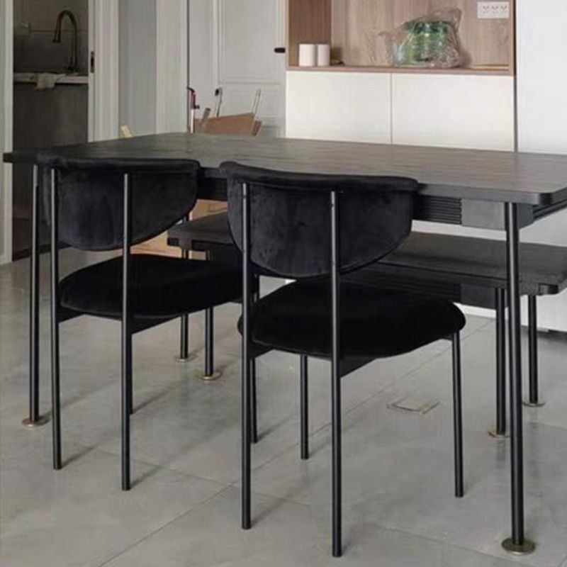 Tela silla de comedor de espalda abierta