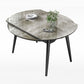 Round Extendable Stone Dining Site Table Contemporary 51.2'' Dinette Table Clearhalo ' dining_table' 'Dining Tables & Seating' 'Dining Tables' 'furn' 'furn_dining_table' 'Furniture' 'furniture_dining_table' 'Kitchen & Dining Furniture' 'kitchen&dining_furn' 'kitchen' 'kitchen_dining_table' 1200x1200_c1dc9929-45ab-4013-996b-f1cc175271d4