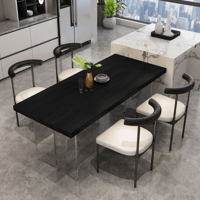 Solid Wood Dining Table Modern Rectangle Table with Double Pedestal Base Clearhalo ' dining_table' 'Dining Tables & Seating' 'Dining Tables' 'furn' 'furn_dining_table' 'Furniture' 'furniture_dining_table' 'Kitchen & Dining Furniture' 'kitchen&dining_furn' 'kitchen' 'kitchen_dining_table' 1200x1200_c1dcc62c-caf2-415c-8b99-cf1458974bdd
