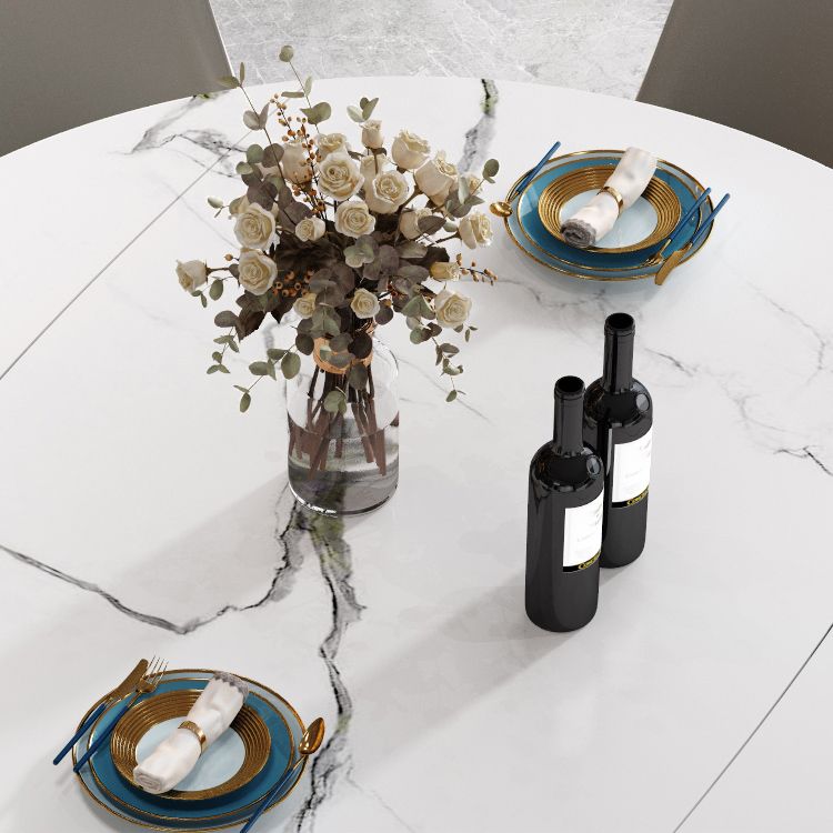 Sintered Stone Top Extendable Round Table for Restaurant Modern Dining Table with 4 Legs Clearhalo ' dining_table' 'Dining Tables & Seating' 'Dining Tables' 'furn' 'furn_dining_table' 'Furniture' 'furniture_dining_table' 'Kitchen & Dining Furniture' 'kitchen&dining_furn' 'kitchen' 'kitchen_dining_table' 1200x1200_c1dcf5e6-fa21-499e-af79-abe6dad9c48b