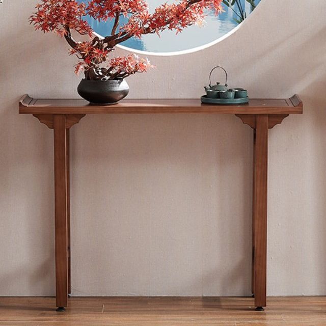 12 Inch Wide Accent Table Mid-Century Modern Rectangle Wooden Console Table