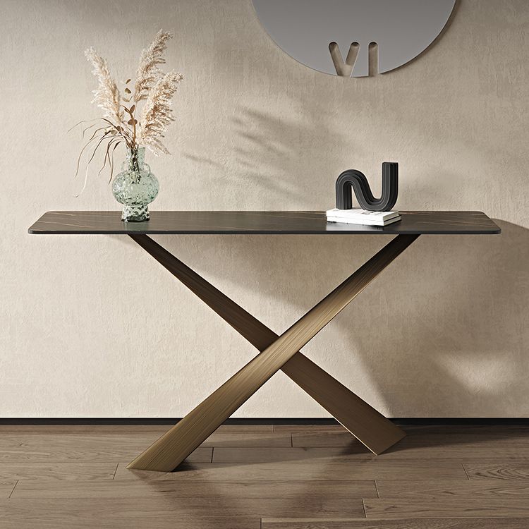 16 inch Wide Modern Console Table Rectangle Stone Sofa Console Table Clearhalo 'Console Tables' 'console_tables' 'Entry & Mudroom Furniture' 'furn' 'furn_console_tables' 'Furniture' 1200x1200_c1dea831-0011-4c8a-92ba-cfefff4aaa34