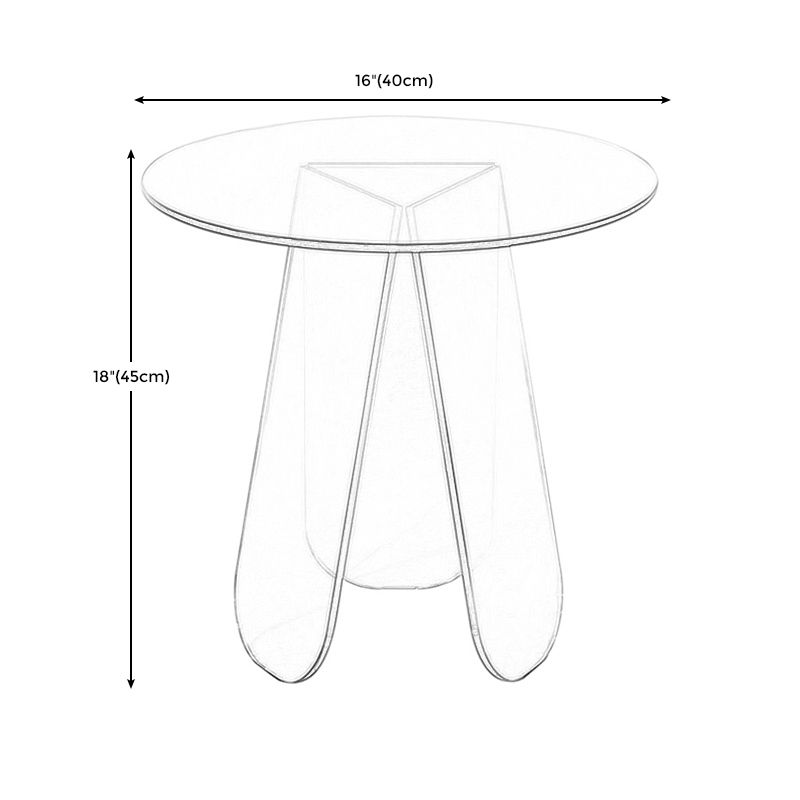 Acrylic 3 Legs Coffee Table Fixed Modern Round Cocktail Table Clearhalo 'Coffee & Accent Tables' 'Coffee Tables' 'coffee_tables' 'furn' 'furn_coffee_tables' 'Furniture' 'furniture_coffee_tables' 'Living Room Furniture' 1200x1200_c1e12040-d55e-401a-a675-a3dd10d0f902