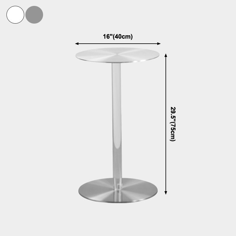 Metal Industrial Dining Table Stainless Steel Top Dining Table with Pedestal Base Clearhalo ' dining_table' 'Dining Tables & Seating' 'Dining Tables' 'furn' 'furn_dining_table' 'Furniture' 'furniture_dining_table' 'Kitchen & Dining Furniture' 'kitchen&dining_furn' 'kitchen' 'kitchen_dining_table' 1200x1200_c1e1e958-4a32-470f-9a67-209623e779ab