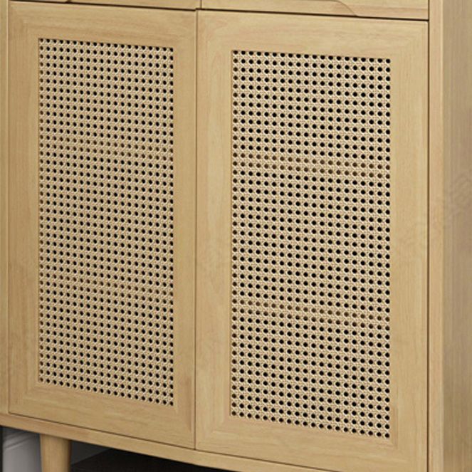 Cabinet d'accent contemporain avec tiroirs et portes en bois massif