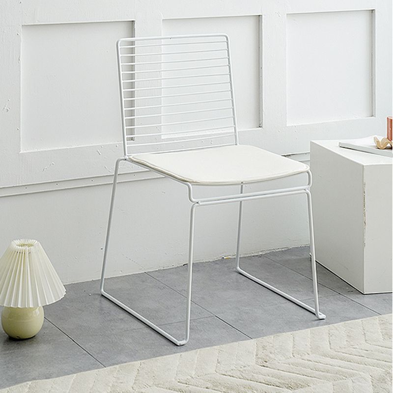 Industrial Metal Dining Room Chair Ladder Back Indoor Side Chair