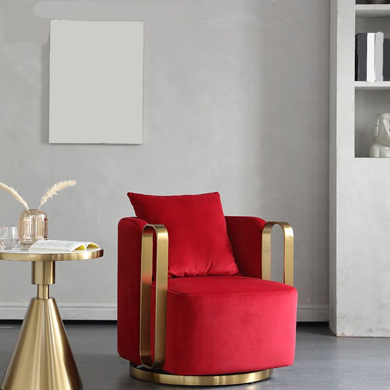 Glam Style Velvet ArmChair Solid Color Swivel Pillow Back Chair Clearhalo 'Accent Chairs' 'accent_chairs' 'Chairs & Seating' 'furn' 'furn_accent_chairs' 'Furniture' 'Living Room Furniture' 1200x1200_c1e2ed32-e95a-464c-9b9f-ed5122102cbd