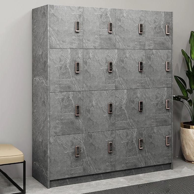 Armoire en bois d'ingénierie gris pour salle de bain armoire à porte à charnière moderne