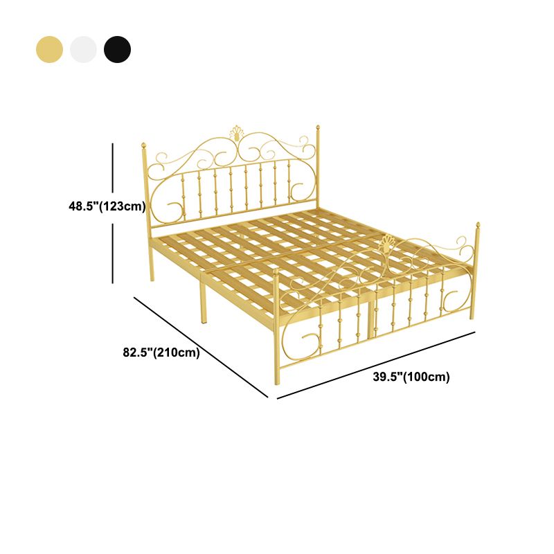 Lit à trame ouvert métallique contemporain 48,4 "lit de haut avec tête de lit arquée