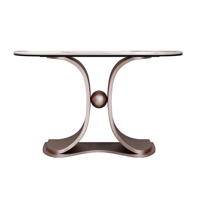 Tavolo console glam a mezza luna di divano console in pietra per hall