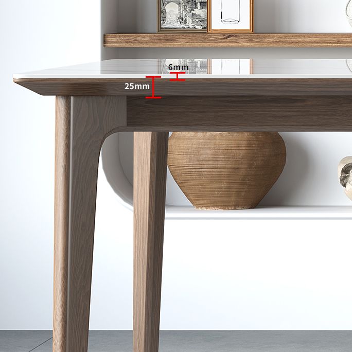 Sintered Stone Rectangle White Table Kitchen Table with Wooden Base and 4 Legs Clearhalo ' dining_table' 'Dining Tables & Seating' 'Dining Tables' 'furn' 'furn_dining_table' 'Furniture' 'furniture_dining_table' 'Kitchen & Dining Furniture' 'kitchen&dining_furn' 'kitchen' 'kitchen_dining_table' 1200x1200_c1e82207-d400-4816-8feb-7aef61b10dd0