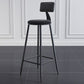 Modern Backrest Armless Counter Stool Iron Dining Room Bar Stool with Cushion and Pedal