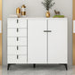 Modern White Wood Storage Chest with Soft-Close Drawers for Home