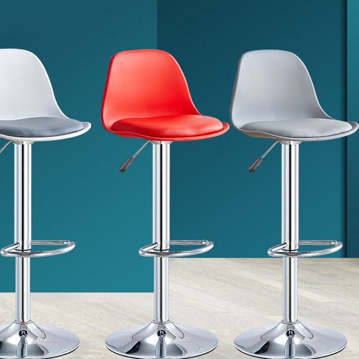 Contemporary Style Liftable Bar-stool Plastic Counter Bar Stool with Metal Legs Clearhalo 'Bar Furniture' 'Bar Stools' 'bar_stools' 'furn' 'furn_bar_stools' 'Furniture' 'furniture_bar_stools' 'Kitchen & Dining Furniture' 1200x1200_c1e8be56-81e8-4687-9fab-98a9dcb57ec4