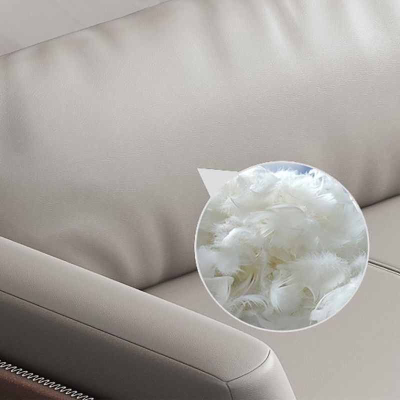 Modern Style Gray Leather Sofa Flared Arm Loose Back Sofa with Pillows Clearhalo 'furn' 'furn_sofas' 'Furniture' 'Living Room Furniture' 'Sofa' 'sofas' 1200x1200_c1e8e002-7d35-4bfc-b4cb-fa668ffaabdc