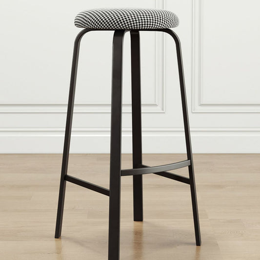 Contemporary Matte Finish Upholstered Stool Footrest Iron Bar Stool Clearhalo 'Bar Furniture' 'Bar Stools' 'bar_stools' 'furn' 'furn_bar_stools' 'Furniture' 'furniture_bar_stools' 'Kitchen & Dining Furniture' 1200x1200_c1e9fcf8-b37a-492b-8d58-6a18e6f595d4