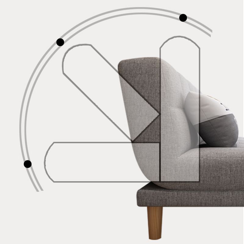 30.31" H Linen Armless Sofa with Biscuit Back Foldable Convertible Sofa Clearhalo 'furn' 'furn_sofas' 'Furniture' 'furniture_sofas' 'kitchen' 'kitchen_sofas' 'Living Room Furniture' 'Sofa' 'sofas' 1200x1200_c1ec6a73-f275-4496-856c-e0bf199ec703