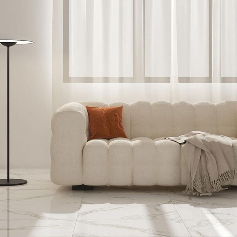 Oreiller cousu canapé arrière du bras de smoking contemporain laine blanche - 39,37 "D