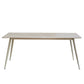 Contemporary Dinette Table Rectangle Stone Dining Room Table in White