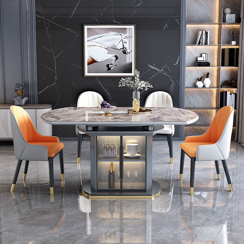 Meubles en pierre de style moderne 1/5/7/9/11 PCS Tablette de restauration en forme ronde avec chaise à manger