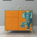 14,5 "D Wooden Storage torace moderno 3 cassetti combo con 1 porta