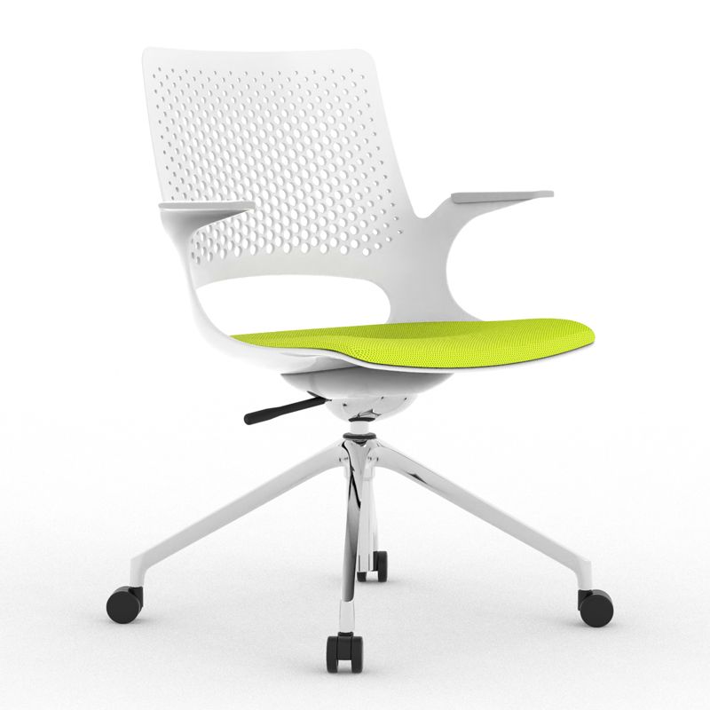 Chaise de bureau à glissement moderne chaise de bureau de hauteur de siège réglable à bras fixes avec roues