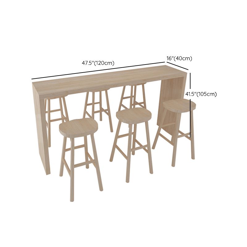 Rectangle Counter Dining Table in Log, Modern Counter Table with 41.3-inch Height Clearhalo 'Bar Furniture' 'Bar Tables' 'bar_tables' 'furn' 'furn_bar_tables' 'Furniture' 'Kitchen & Dining Furniture' 1200x1200_c1efcd4d-0703-41fe-80de-918a517e464e