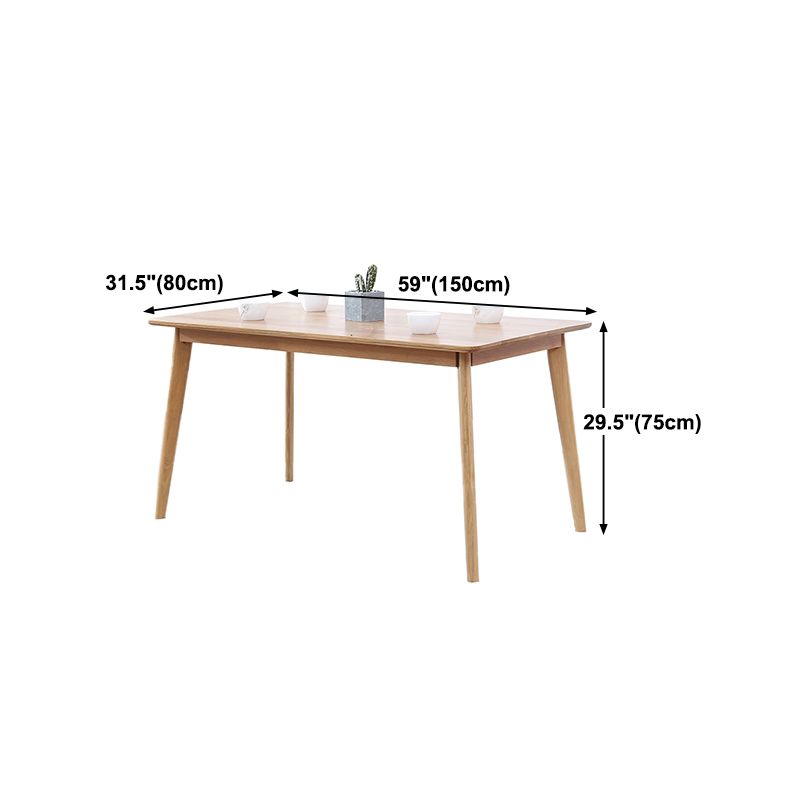Modern Oak Wood Table for Restaurant Rectangle Dining Table with 4 Legs Clearhalo 'Dining Tables & Seating' 'Dining Tables' 'dining_table' 'furn' 'furn_dining_table' 'Furniture' 'furniture_dining_table' 'Kitchen & Dining Furniture' 'kitchen' 'kitchen_dining_table' 1200x1200_c1f1b7e1-30d6-4430-a103-c2de2e84ac9a