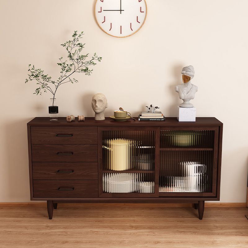 Mid-Century Modern Solid Wood Accent Cabinet with Glass Door Clearhalo 'Cabinets & Chests' 'cabinets_chests' 'furn' 'furn_cabinets_chests' 'Furniture' 'Living Room Furniture' 1200x1200_c1f3a2a3-5754-404c-8a39-a6a04f9aac8e