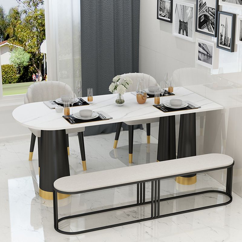 Metal Modern Free Form Dining Table Sintered Stone Top Table with 3 Legs Clearhalo ' dining_table' 'Dining Tables & Seating' 'Dining Tables' 'furn' 'furn_dining_table' 'Furniture' 'furniture_dining_table' 'Kitchen & Dining Furniture' 'kitchen&dining_furn' 'kitchen' 'kitchen_dining_table' 1200x1200_c1f47e17-b1a4-4763-a3bd-dc7dd94e283e