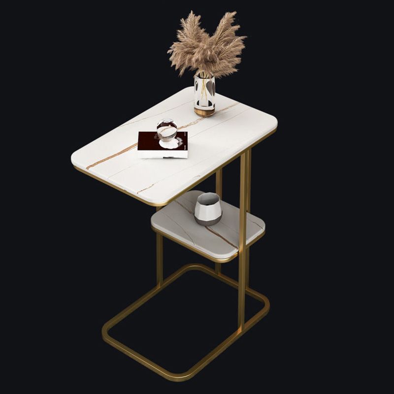 Rectangular C Side End Table Minimalist Slate Side End Table