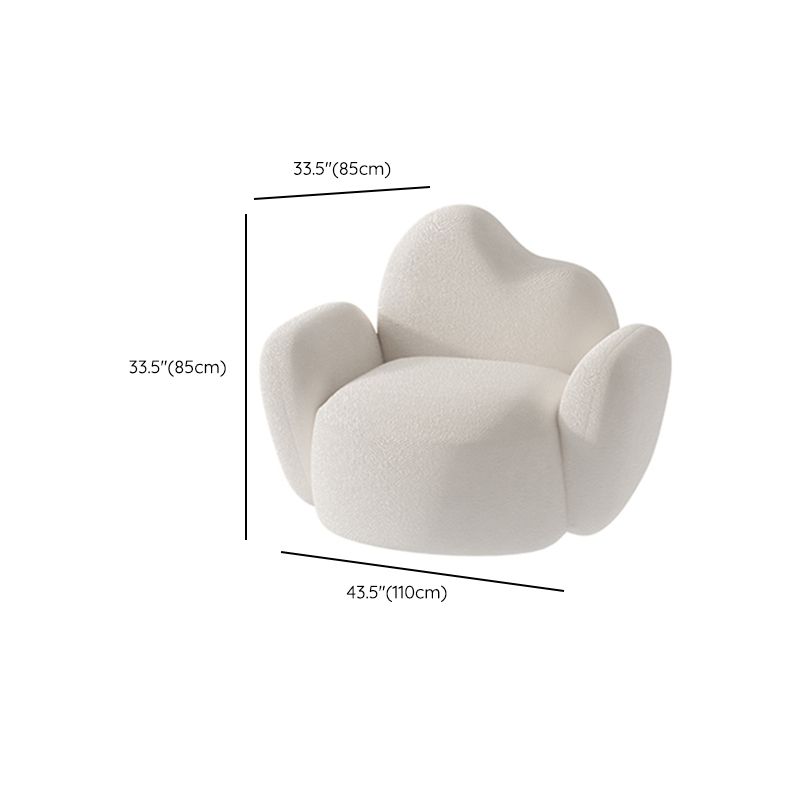 Skandinavischer 29,92 "breites Wollholz -Rahmensofa in Weiß für Wohnzimmer