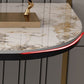 Console a mezza luna di pietra tavolo 1-scaffale 33,46 "tavolo di accento alto per sala