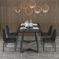 Gepolijste afwerking Dinette set met zwarte stoelen 1/4/5/7 stuks glamour eettafel set